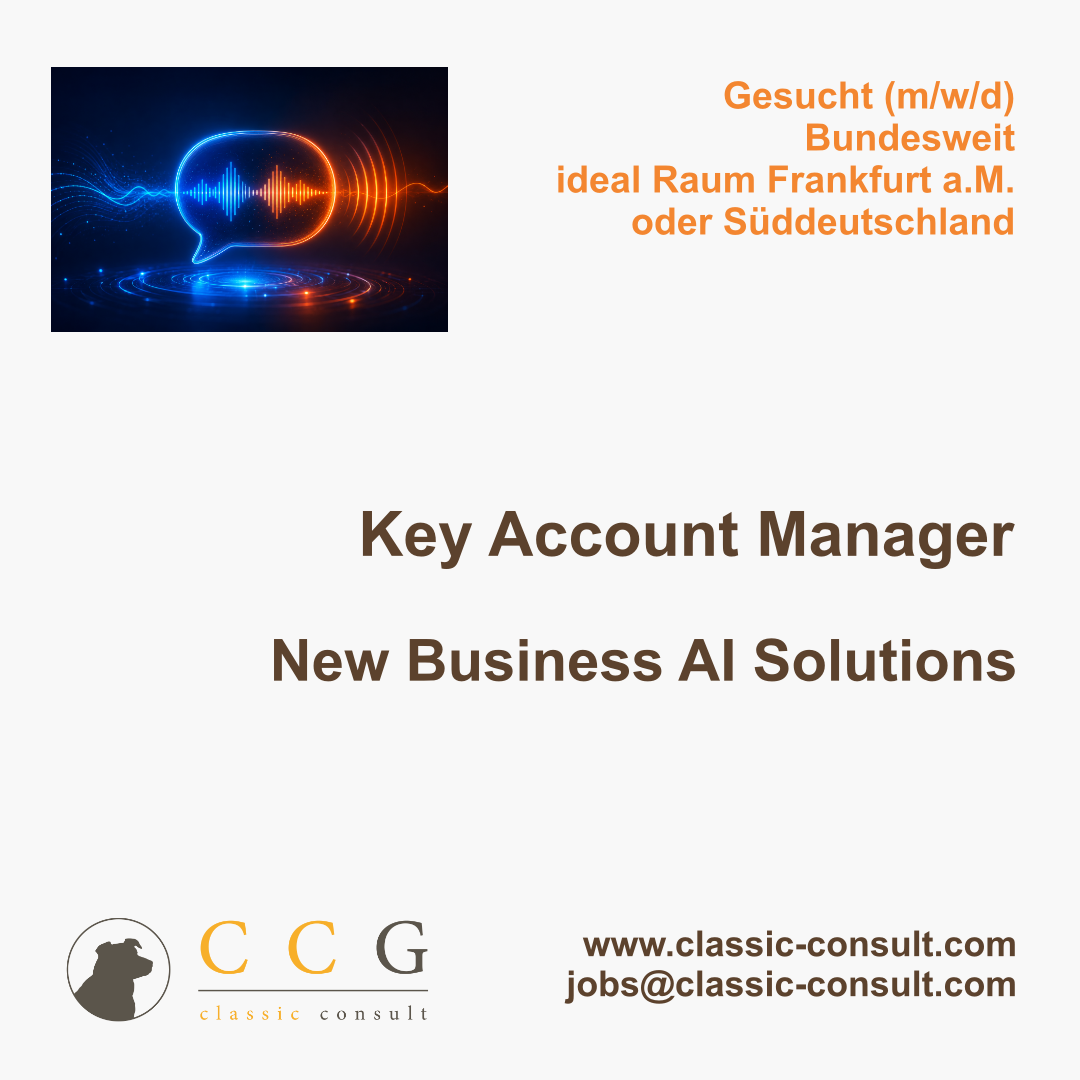 Key Account Manager New Business – AI Solutions (m/w/d)<br />
Bundesweit – Vollzeit - unbefristet<br />
